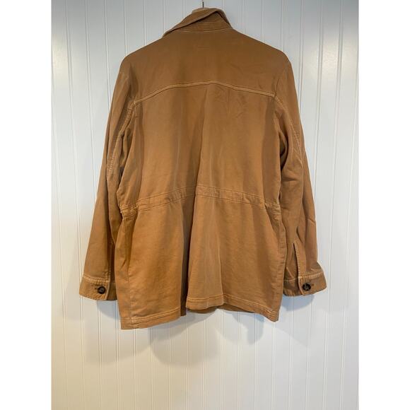 J.Jill Utility Jacket Womens Size Medium Tan/Orange Cotton Stretch Pockets - Picture 6 of 6